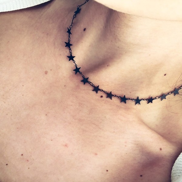 STar necklace - επιχρυσωμένα, ορείχαλκος, επάργυρα, αστέρι, κοντά, boho, κρεμαστά, φθηνά - 2