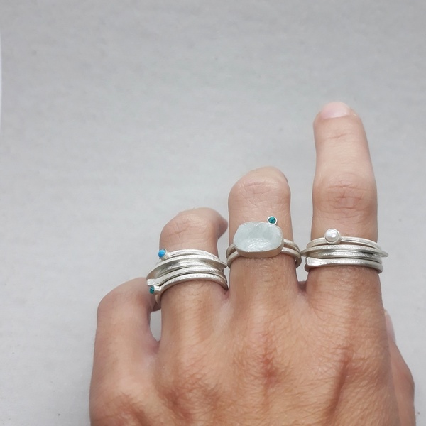 ○ oyster | δαχτυλίδι από ασήμι 925 και πέρλα - ασήμι, μαργαριτάρι, μικρά, πέρλες - 4