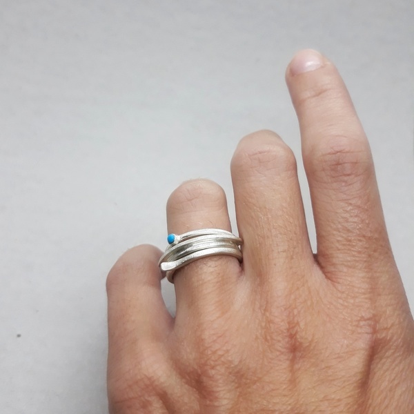 ○ sea | δαχτυλίδι απο ασήμι 925 με τυρκουάζ χάντρα - ασήμι, τιρκουάζ, δώρα για γυναίκες - 2