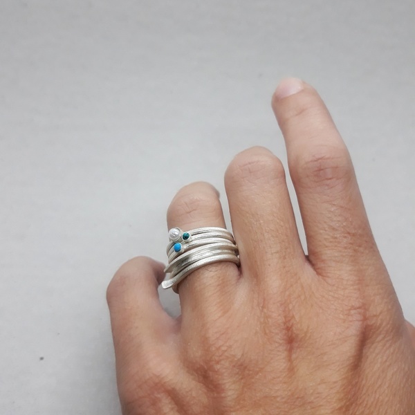 ○ sea | δαχτυλίδι απο ασήμι 925 με τυρκουάζ χάντρα - ασήμι, τιρκουάζ, δώρα για γυναίκες - 3