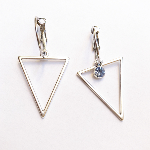 Triangle earrings - ορείχαλκος, κρεμαστά
