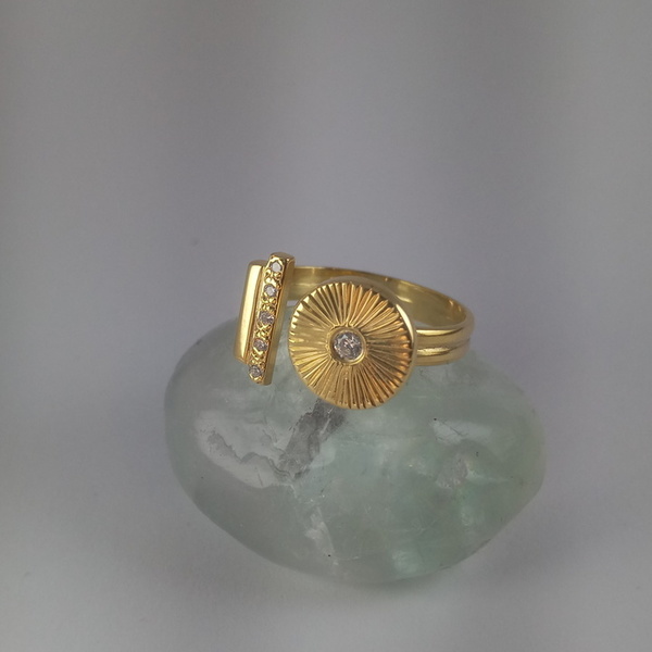 Ασημένιο δαχτυλίδι - ασήμι, γυναικεία, επιχρυσωμένα - 2