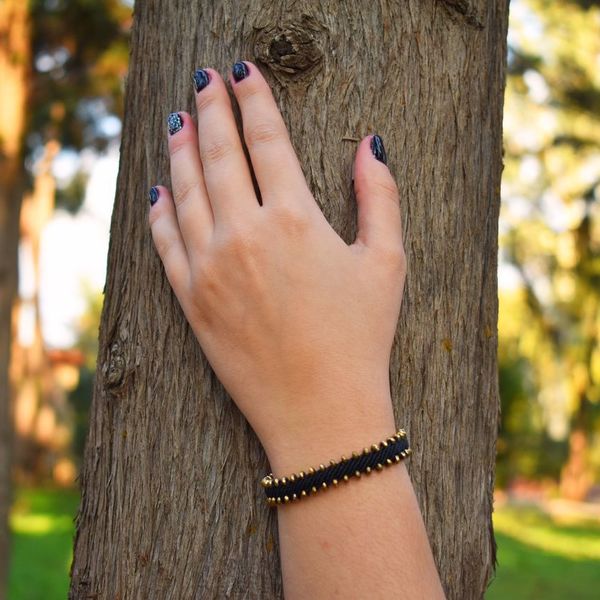 Macrame vrahioli me ematiti - μακραμέ, κορδόνια, χάντρες, αυξομειούμενα - 2