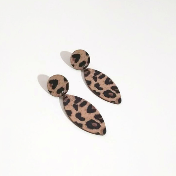 Ξύλινα Σκουλαρίκια "Leopard" - chic, ξύλο, κρεμαστά, Black Friday
