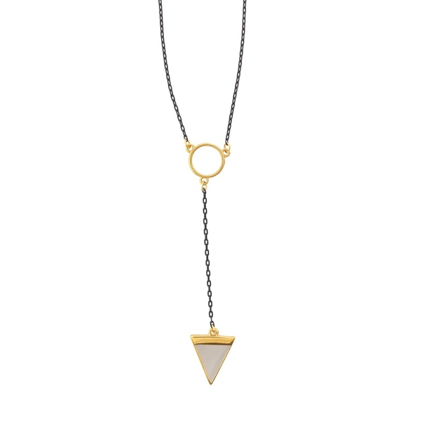 Triangle necklace - αλυσίδες, γεωμετρικά σχέδια, κοντά, faux bijoux, φθηνά