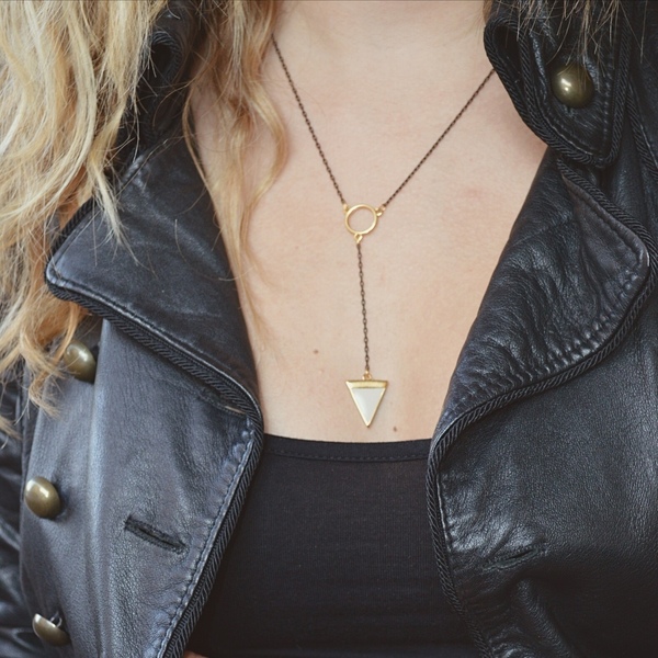 Triangle necklace - αλυσίδες, γεωμετρικά σχέδια, κοντά, faux bijoux, φθηνά - 2