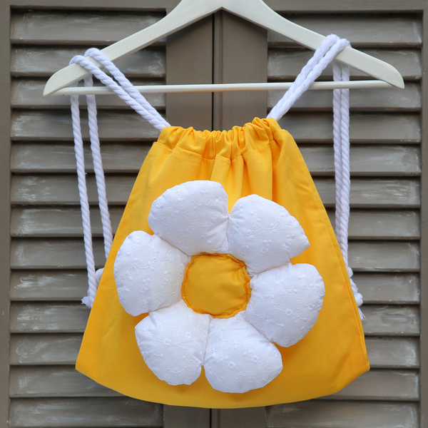 ✿ Παιδική τσάντα πλάτης με μια μεγάλη μαργαρίτα - δώρο, λουλούδια, πλάτης