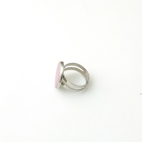 Δαχτυλίδι με ροζ glitter και υγρό γυαλί - χρωματιστό, γυαλί, ιδιαίτερο, δώρο, εντυπωσιακό, για όλες τις ώρες, χαρούμενο, καθημερινό, κομψό, για όλο τον χρόνο, αυξομειούμενα, φθηνά - 3