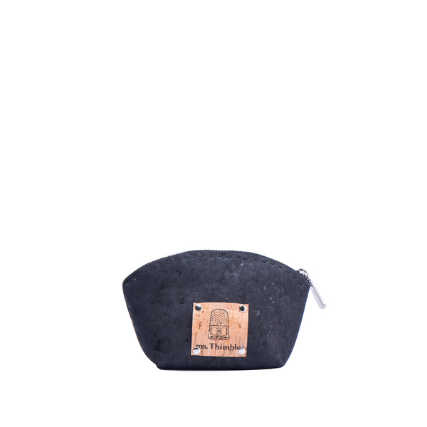 Μικρό Πορτοφόλι από Φελλό "Black Mini Cork Pouch" - κασετίνες, αδιάβροχο, δώρα, φελλός, δώρα για γυναίκες