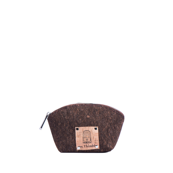 Μικρό Πορτοφόλι από Φελλό "Brown Mini Cork Pouch" - πορτοφολάκι, δώρο, αδιάβροχο, φελλός, καλλυντικών