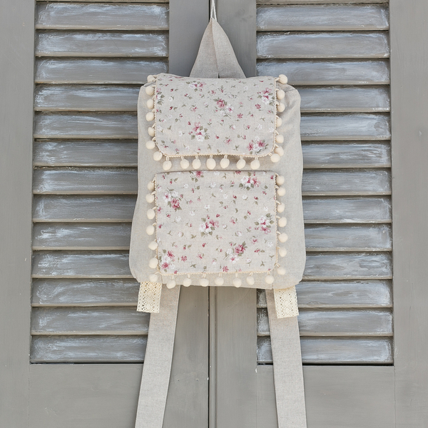 ❥ Backpack με floral μοτίβο και τσέπες ❥ Σακίδιο πλάτης - δώρο, πλάτης, σακίδια πλάτης, φλοράλ, δώρα για γυναίκες