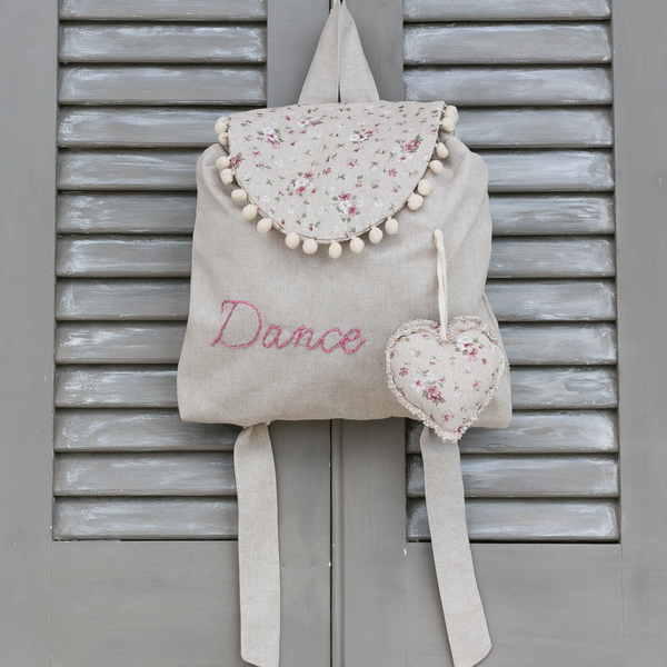 Backpack με καρδούλες και πομ πομ ❥ Σακίδιο πλάτης - κορίτσι, δώρα γενεθλίων, για παιδιά