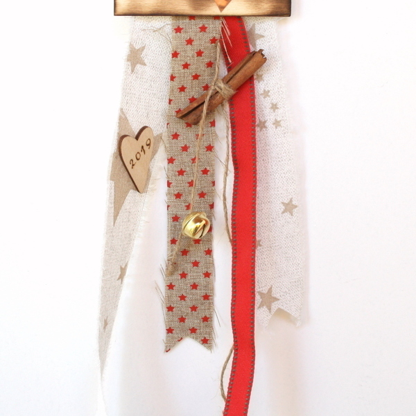 Στολίδι 2019 με μεταλλική καρδιά και σκούφο! - χαλκός, καρδιά, δέντρα, διακόσμηση, χριστουγεννιάτικο δέντρο, χριστούγεννα, γούρια - 2