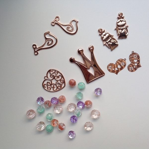 Mix Υλικών "Πριγκίπισσα" για κοσμήματα, δώρα & κατασκευές - καρδιά, χάντρες, πριγκίπισσα, DIY, πουλάκι, υλικά κοσμημάτων - 4