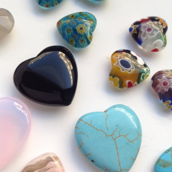 Mix Υλικών "Καρδούλα μου" - καρδιά, χάντρες, DIY, υλικά κοσμημάτων
