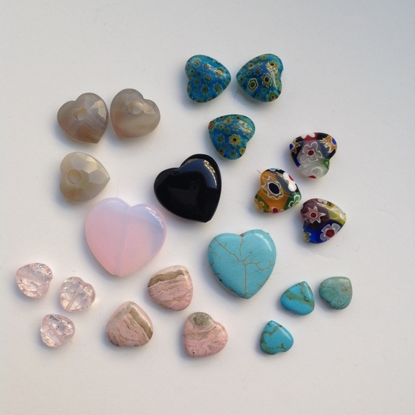 Mix Υλικών "Καρδούλα μου" - καρδιά, χάντρες, DIY, υλικά κοσμημάτων - 3
