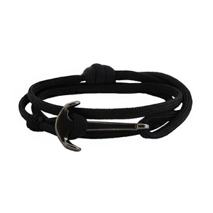 Ανδρικό βραχιόλι Anchor gun metal - ανδρικά, δώρο, βραχιόλια, κορδόνια, χειροποίητα, δώρα για άντρες, αυξομειούμενα