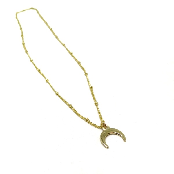 mini horn necklace - επιχρυσωμένα, ορείχαλκος, minimal, κοντά - 2