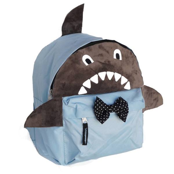 Παιδική Τσάντα Καρχαρίας - ζωάκι, πλάτης, βελούδο, τσαντάκια - 3