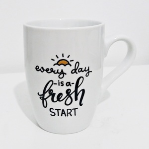 Koύπα handpainted "Fresh Start " - ζωγραφισμένα στο χέρι, μοναδικό, χειροποίητα, πορσελάνη, personalised, unique, γιορτή, gift, δώρα γενεθλίων, κούπες & φλυτζάνια