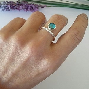 Mini Precious Stone Ring-Ασημένιο Δαχτυλίδι με Πέτρα - ασήμι, ημιπολύτιμες πέτρες, χειροποίητα, σταθερά - 5