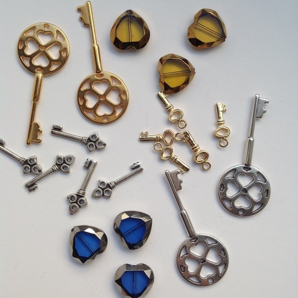 Mix Υλικών "Κλειδάκια mix Gold/Silver" για γούρια, κοσμήματα & κατασκευές - μεταλλικά στοιχεία, DIY, υλικά κοσμημάτων - 2