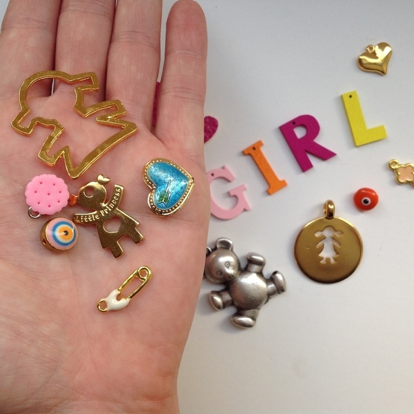 Mix Υλικών "Girl" για κοσμήματα, διακόσμηση & κατασκευές - βρεφικά, μεταλλικά στοιχεία, DIY, υλικά κοσμημάτων - 5