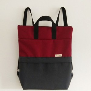 Σακίδιο πλάτης - Alaesa Backpack in burgundy- charcoal - πλάτης, σακίδια πλάτης, αξεσουάρ, minimal, καθημερινό, μεγάλες, all day, φθηνές