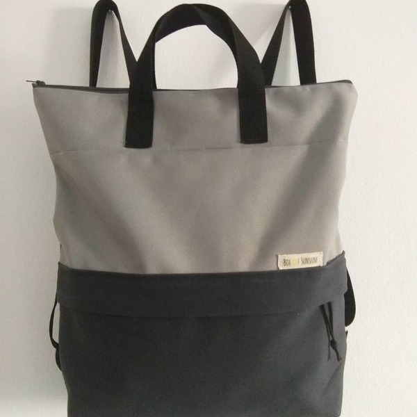 Σακίδιο πλάτης - Alaesa Backpack in grey- charcoal - ύφασμα, πλάτης, σακίδια πλάτης, μεγάλες, καθημερινό, all day, minimal, unisex, unisex gifts, φθηνές