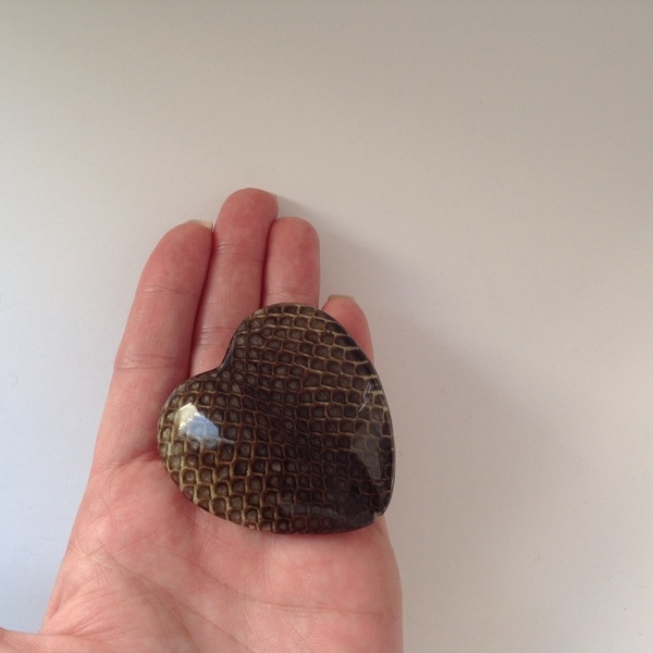 Στοιχείο καρδιά 3D σχέδιο snake (1 τμχ) - animal print, καρδιά, ρητίνη, διακόσμηση, κρεμαστά στοιχεία, υλικά κοσμημάτων