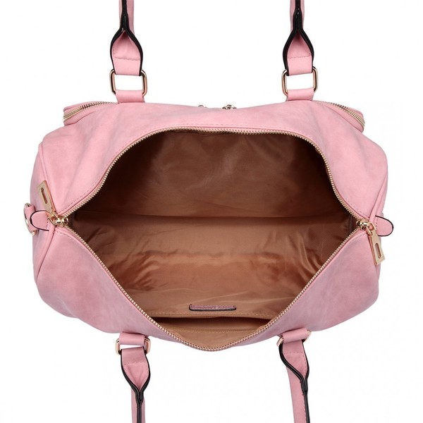Ροζ Τσάντα Αλλαξιέρα Leather Look 3 Pcs - ώμου, κορίτσι, αγόρι, τσάντα, βρεφικά, χειρός, τσάντα αλλαξιέρα - 5