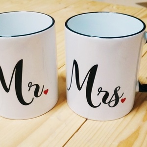 Κούπα - Mug ''MR & MRS'' - δώρα γάμου, mr & mrs, πορσελάνη, είδη γάμου, δώρα αγίου βαλεντίνου, κούπες & φλυτζάνια