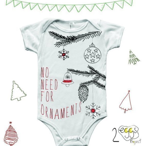 ❥No need for ornaments|❥Φορμάκι Μωρού - βαμβάκι, χριστουγεννιάτικο, βρεφικά, δώρα για παιδιά, βρεφικά φορμάκια, έλληνες σχεδιαστές, δώρο για νεογέννητο, πρώτα Χριστούγεννα, για παιδιά, βρεφικά ρούχα - 2