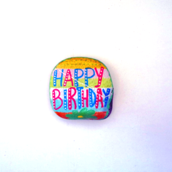 Happy Birthday - πέτρα, δώρο, διακόσμηση, δωράκι, γενέθλια, διακοσμητικές πέτρες