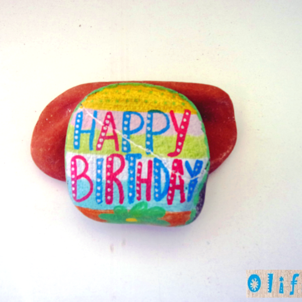 Happy Birthday - πέτρα, δώρο, διακόσμηση, δωράκι, γενέθλια, διακοσμητικές πέτρες - 2