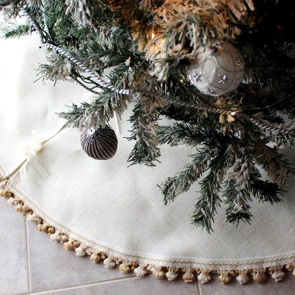 Χριστουγεννιάτικη ποδιά με σιριτι για το δέντρο των χριστουγέννων - διακοσμητικό, χριστουγεννιάτικο, διακοσμητικά, χριστουγεννιάτικα δώρα - 3