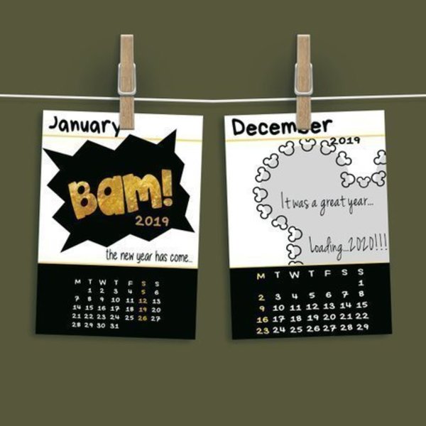 Ημερολόγιο 2019|Black and Gold Disney| - διακόσμηση, οργάνωση & αποθήκευση, ημερολόγια, δωμάτιο, δωράκι, παιδικό δωμάτιο, δώρα για παιδιά, διακοσμητικά, έλληνες σχεδιαστές, χριστουγεννιάτικα δώρα, δώρο παιδικό