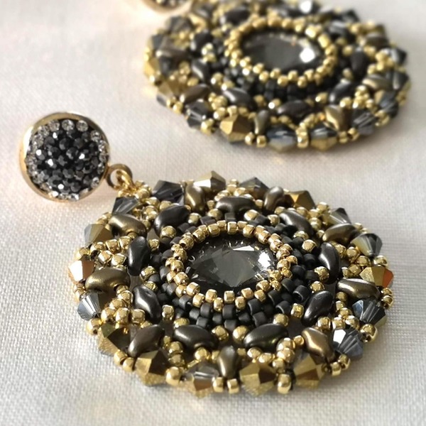 silver and gold earrings - statement, καρφωτά, boho, κρεμαστά, μεγάλα σκουλαρίκια