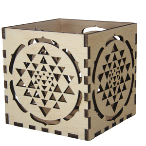 Ξύλινο φαναράκι για κεράκι - lasercut / sacred geometry/Sriyantra - διακοσμητικό, ρεσώ & κηροπήγια, personalised, κερί, βάσεις για ρεσώ