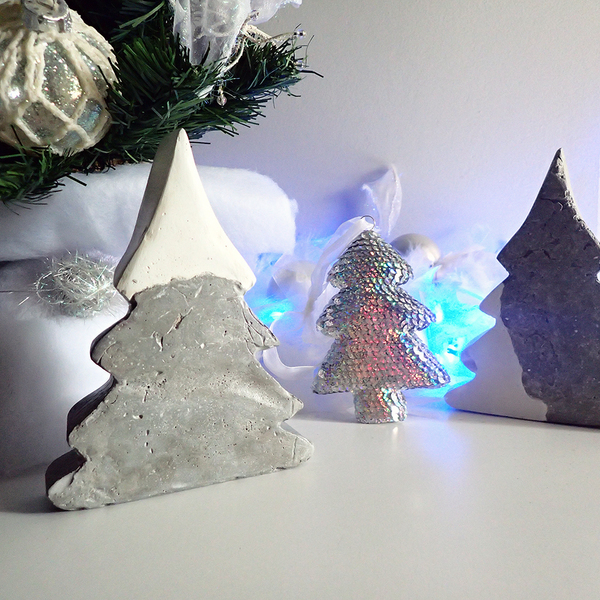 Δεντράκι "ΧΡΙΣΤΟΥΓΕΝΝΙΑΤΙΚΑ" HALF & HALF 2 - διακοσμητικό, τσιμέντο, διακοσμητικά, χριστουγεννιάτικα δώρα - 5