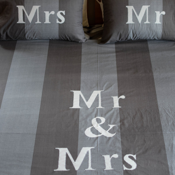 Παπλωματοθήκη Mr & Mrs - δώρα γάμου, mr & mrs, ζευγάρια - 2