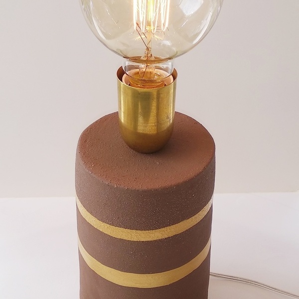 Lighting Collection_Table Lamp with Gold Touches - χρυσό, πορτατίφ, πηλός - 2