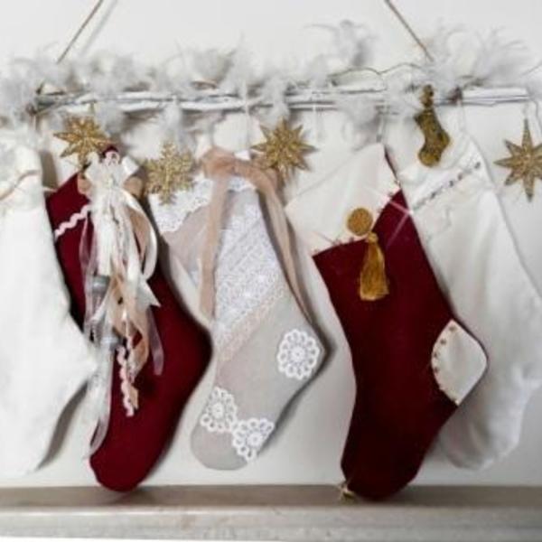 Σετ απο 4 χριστουγεννιάτικες κάλτσες - διακοσμητικό, χριστουγεννιάτικα δώρα