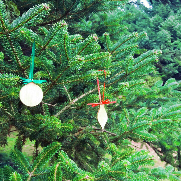Χριστουγεννιάτικα στολίδια από οξιά - ξύλο, χριστουγεννιάτικο δέντρο, στολίδι δέντρου, στολίδια, ξύλινα διακοσμητικά - 3
