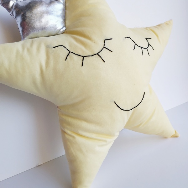 Διακοσμητικό μαξιλάρι παιδικού δωματίου αστέρι - αστέρι, δώρο παιδικό, μαξιλάρια - 3