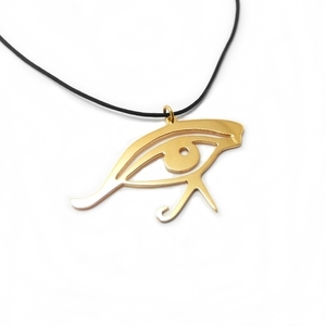 " Eye of Horus Classic "-Χειροποίητο μενταγιόν επίχρυσο ή επάργυρο με το σχέδιο του Αιγυπτιακού Ματιού. - επάργυρα, μάτι, μακριά, κορδόνια, φθηνά, επιχρυσωμένο στοιχείο, μενταγιόν