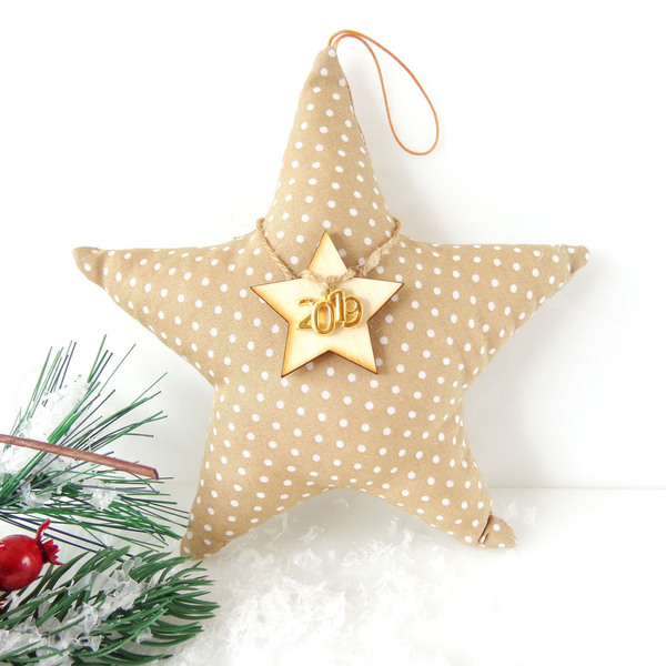Γούρι υφασμάτινο αστέρι !!! - χριστουγεννιάτικο, χριστουγεννιάτικα δώρα, γούρια