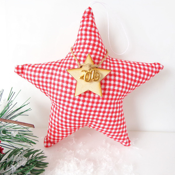Γούρι υφασμάτινο αστέρι !!! - χριστουγεννιάτικο, χριστουγεννιάτικα δώρα, γούρια
