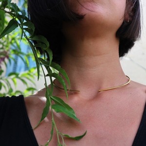 Forsythia necklace. - ασήμι, επιχρυσωμένα, κοντά - 2