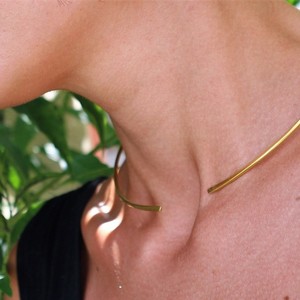Forsythia necklace. - ασήμι, επιχρυσωμένα, κοντά - 5